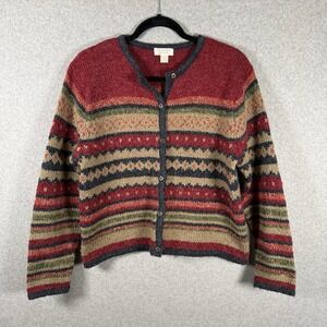 Christopher and banks cardigan womens large fair isle sweater vintage